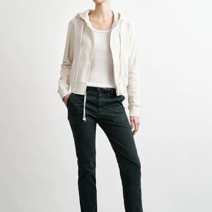 Nili Lotan Callie Zip Up Hoodie - chalk, M